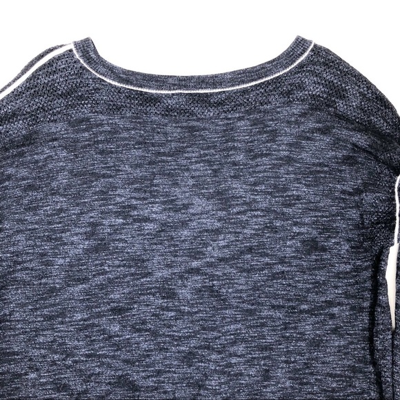 T by Talbots Slub Knit Drop Shoulder Pullover Sweater Navy Blue XL - Picture 4 of 6